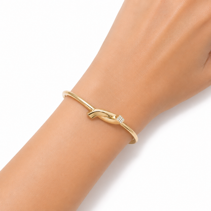 Folded Pave Accent Bangle