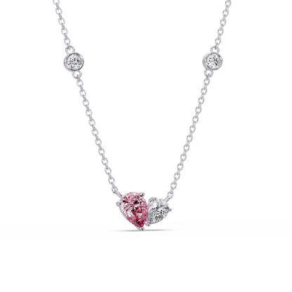 Pink Pear Duet Chain Pendant