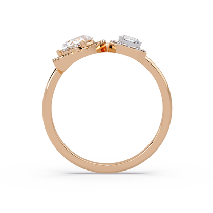 Pear Emerald Duet Ring