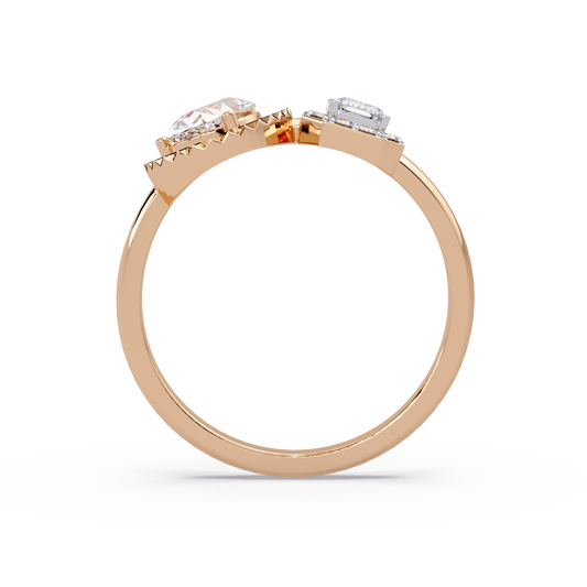 Pear Emerald Duet Ring