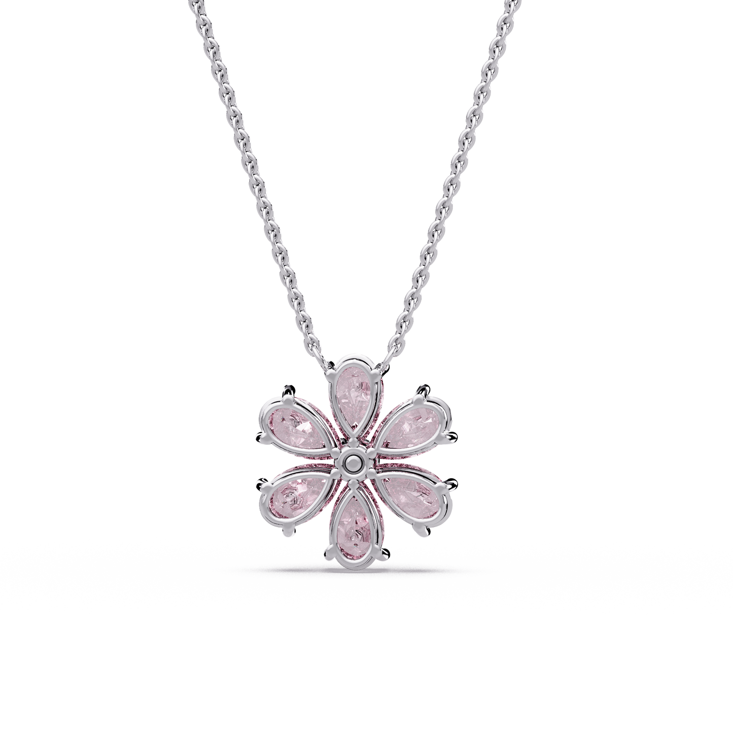 Pink Petal Flower Chain Pendant
