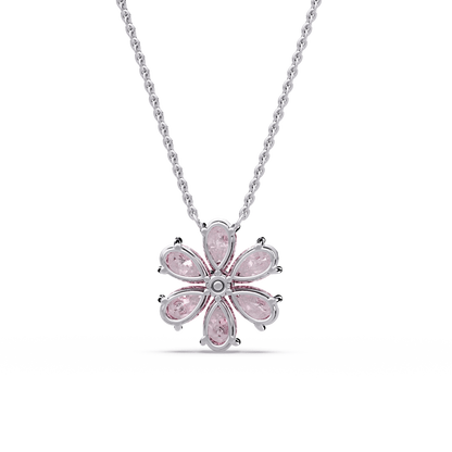 Pink Petal Flower Chain Pendant