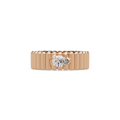 Fluted Pear Diamond Band