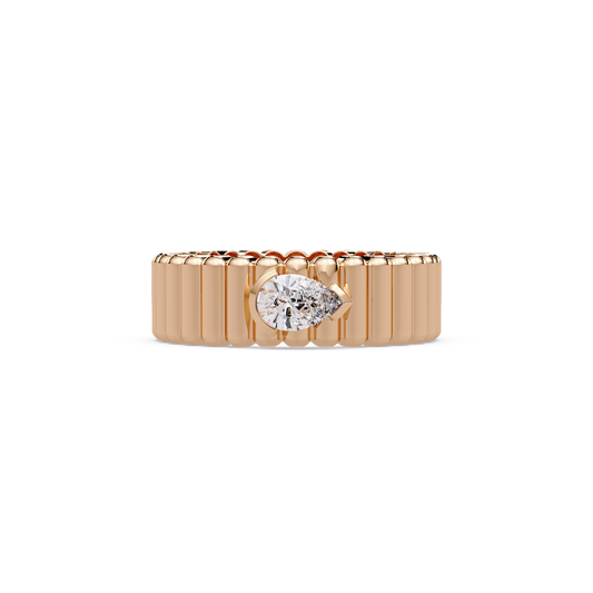 Fluted Pear Diamond Band