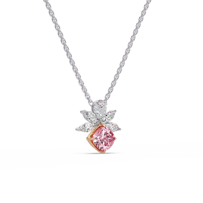 Blossoming Cushion diamond Chain Pendant