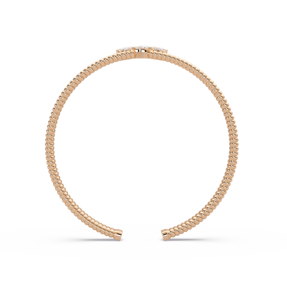 Ribbed Marquise Cuff Bangle