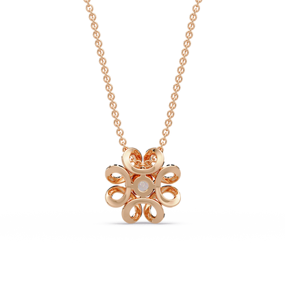 Ribbon Bloom Diamond Chain Pendant