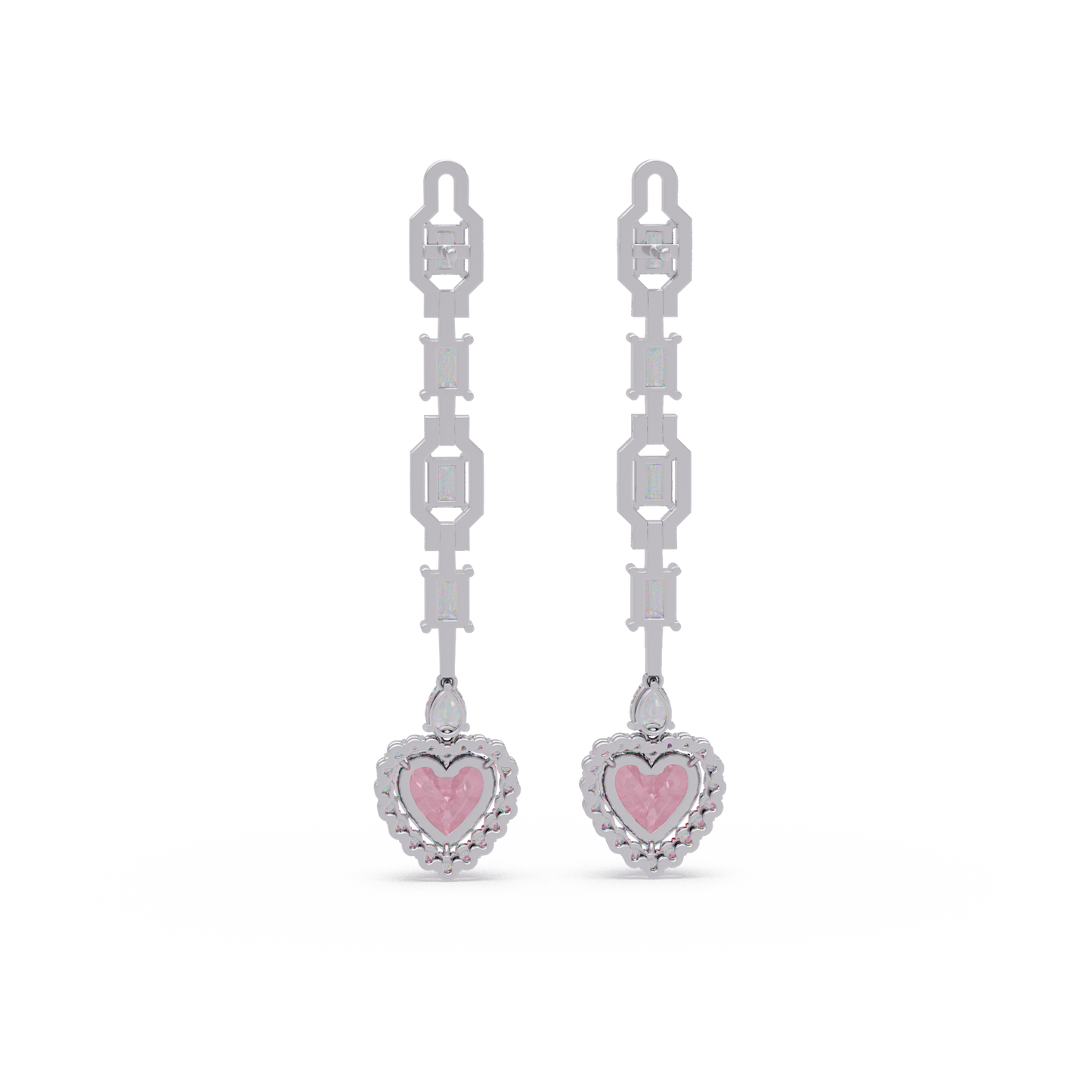 Deco Heart Drop Earrings