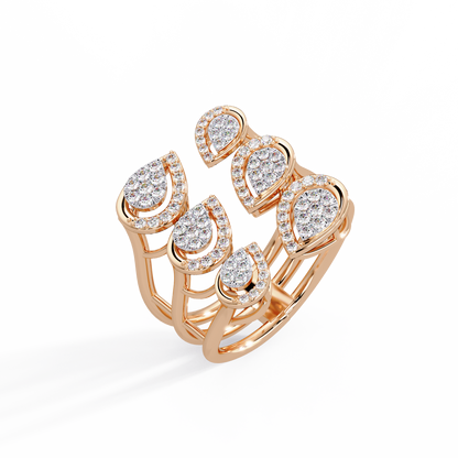 Scattered Petal Pave Ring