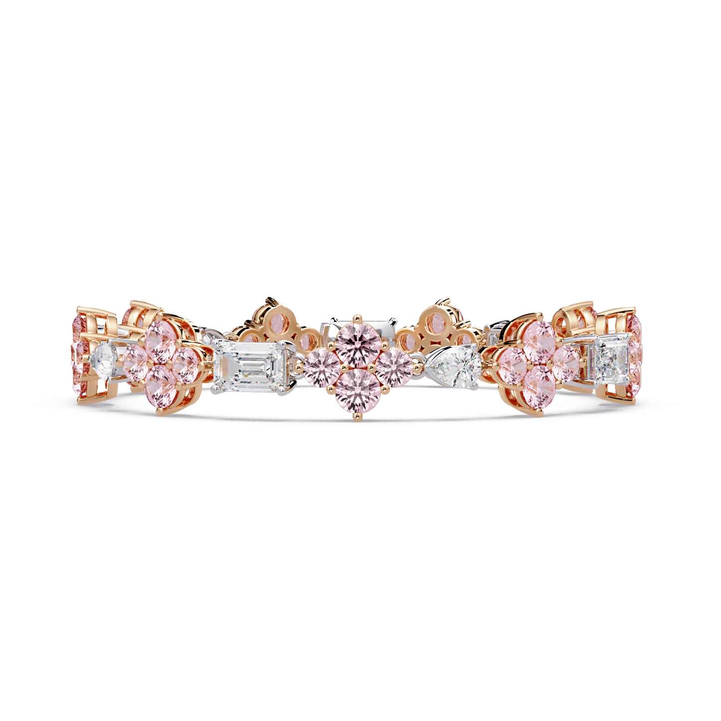 Rose Quatrefoil Cluster Bracelet