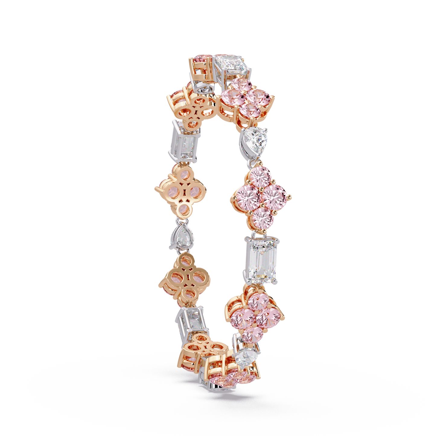 Rose Quatrefoil Cluster Bracelet