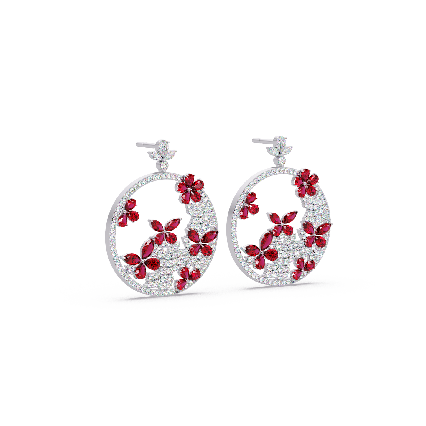 Garden Hoop Petal Earrings