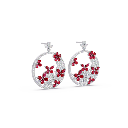 Garden Hoop Petal Earrings