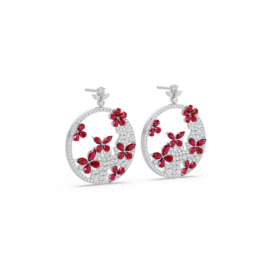 Garden Hoop Petal Earrings