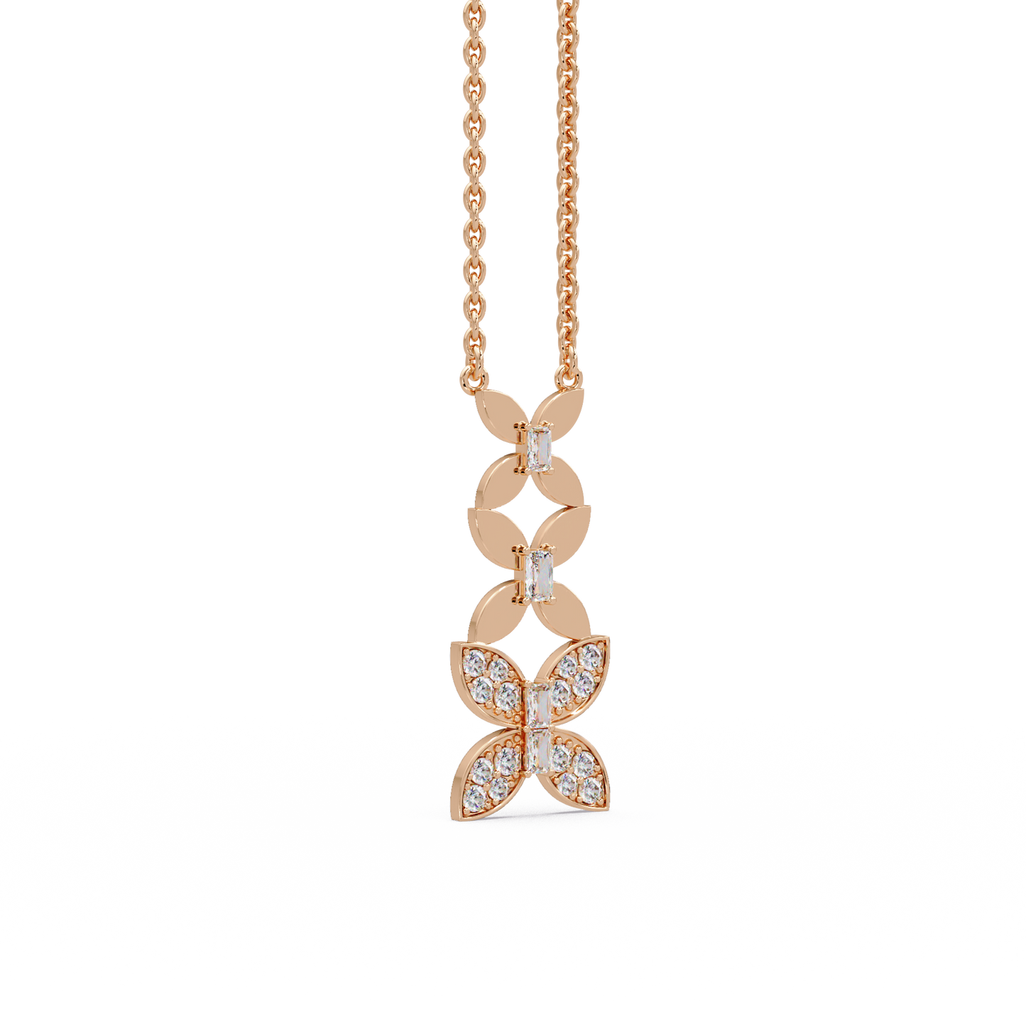 Trailing Orchid Vine Chain Pendant