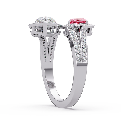 Entwined Heart Halo Ring