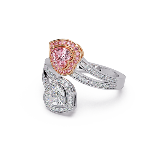 Entwined Heart Halo Ring