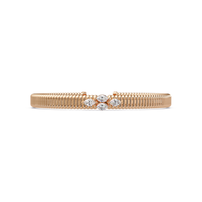 Ribbed Marquise Cuff Bangle - Origine Diamonds lab-grown diamond jewellery