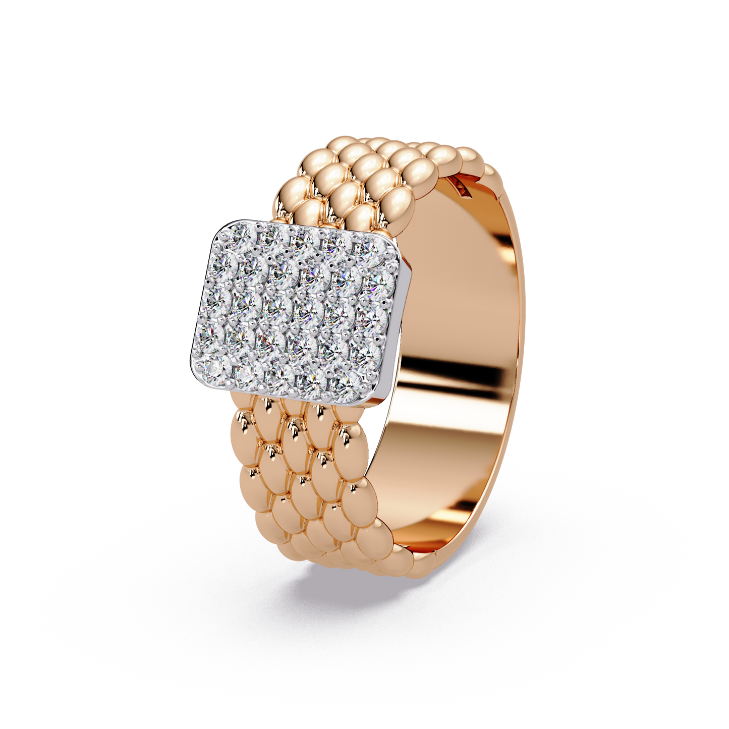 Beaded Square Pave Band - Origine Diamonds lab-grown diamond jewellery