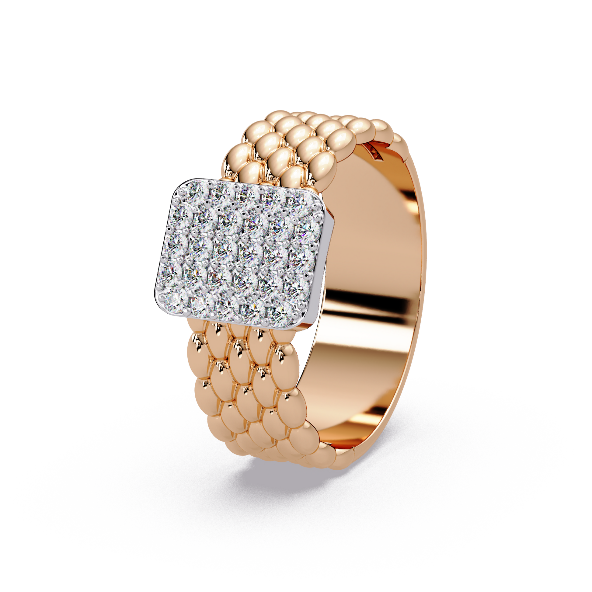 Beaded Square Pave Band - Origine Diamonds lab-grown diamond jewellery
