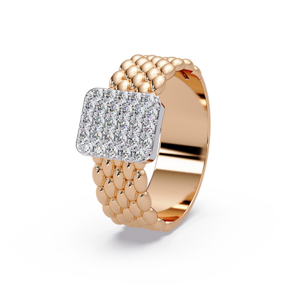 Beaded Square Pave Band - Origine Diamonds lab-grown diamond jewellery