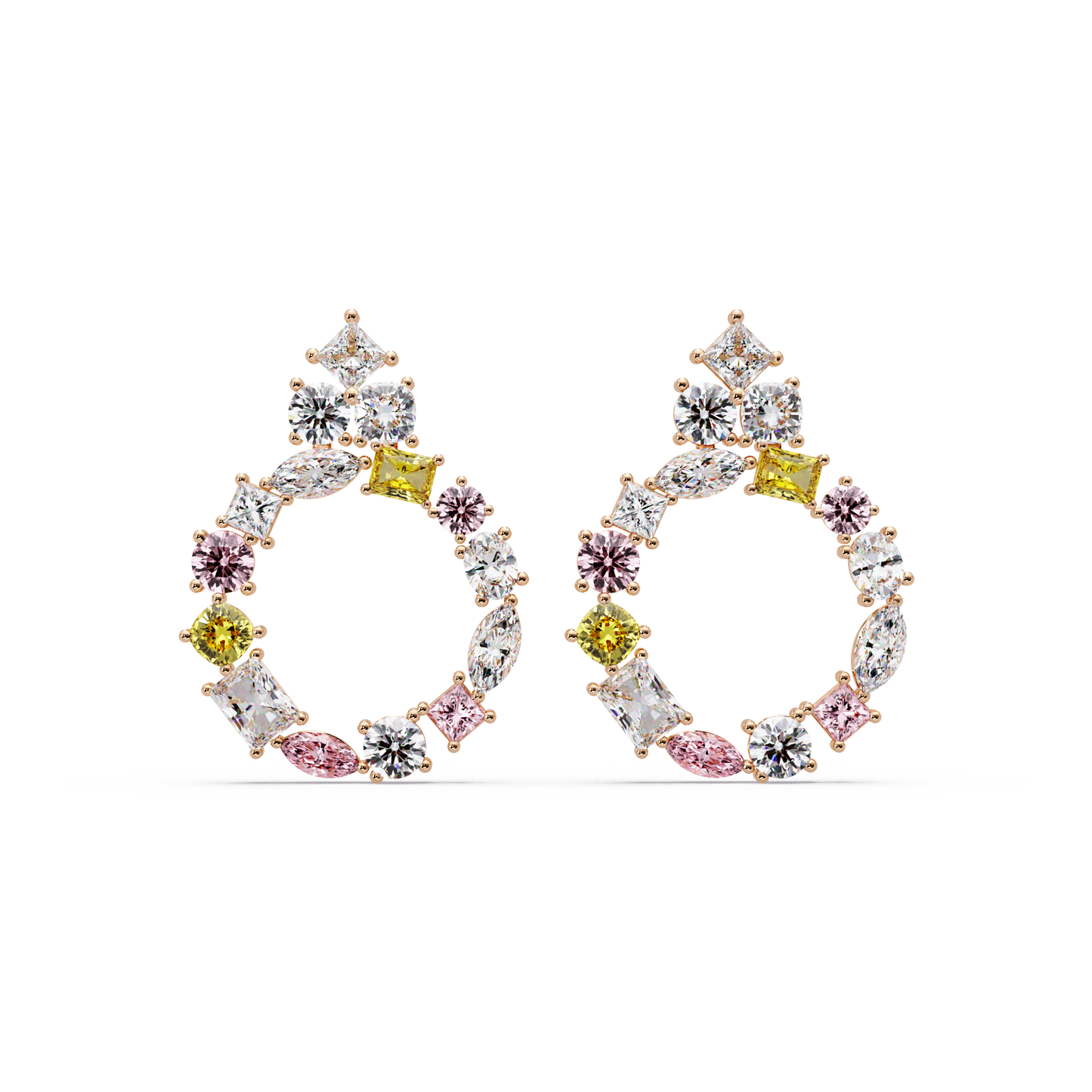 Carousel Mixed Stone Earrings - Origine Diamonds lab-grown diamond jewellery