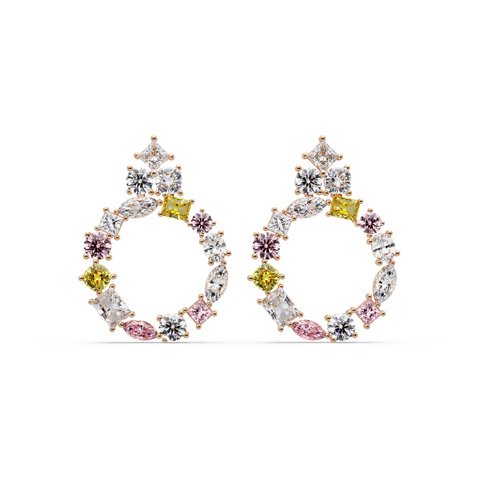 Carousel Mixed Stone Earrings - Origine Diamonds lab-grown diamond jewellery