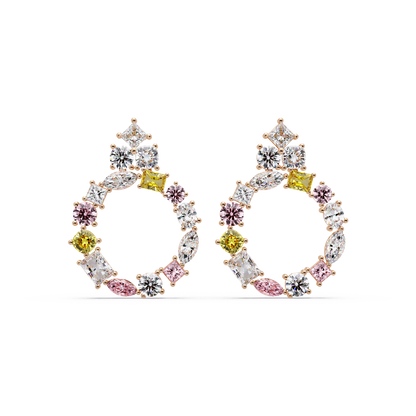 Carousel Mixed Stone Earrings - Origine Diamonds lab-grown diamond jewellery
