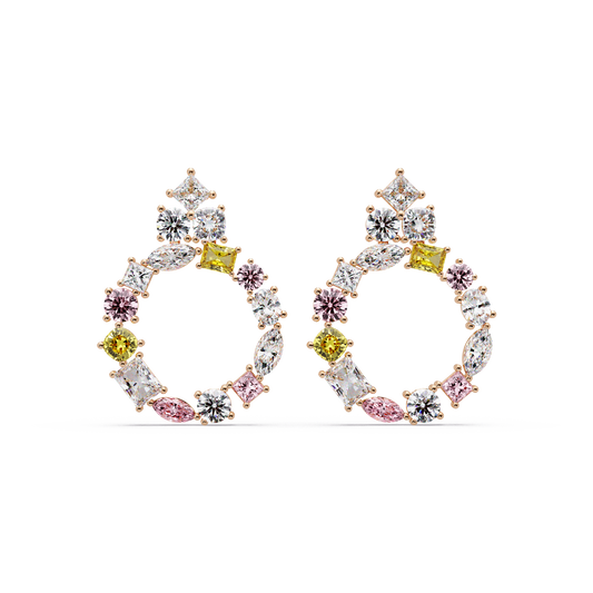 Carousel Mixed Stone Earrings - Origine Diamonds lab-grown diamond jewellery