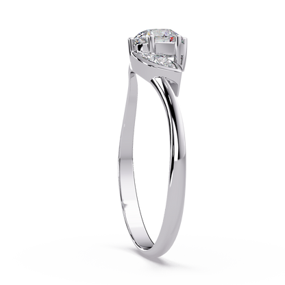 Solitaire Petal Accent Ring