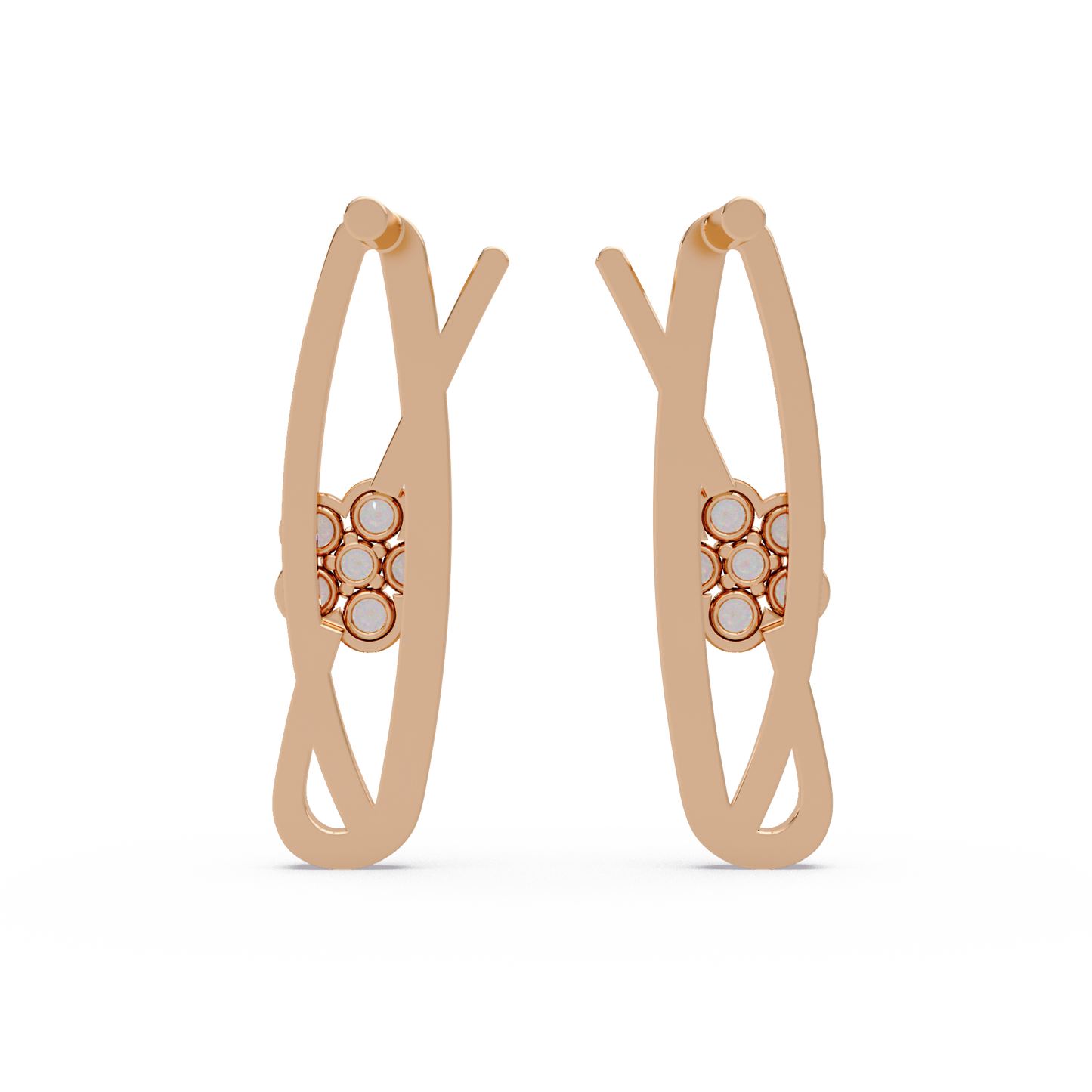 Spiralling Ribbon Solitaire Earrings