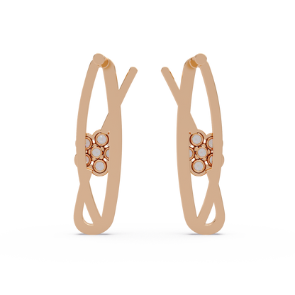 Spiralling Ribbon Solitaire Earrings