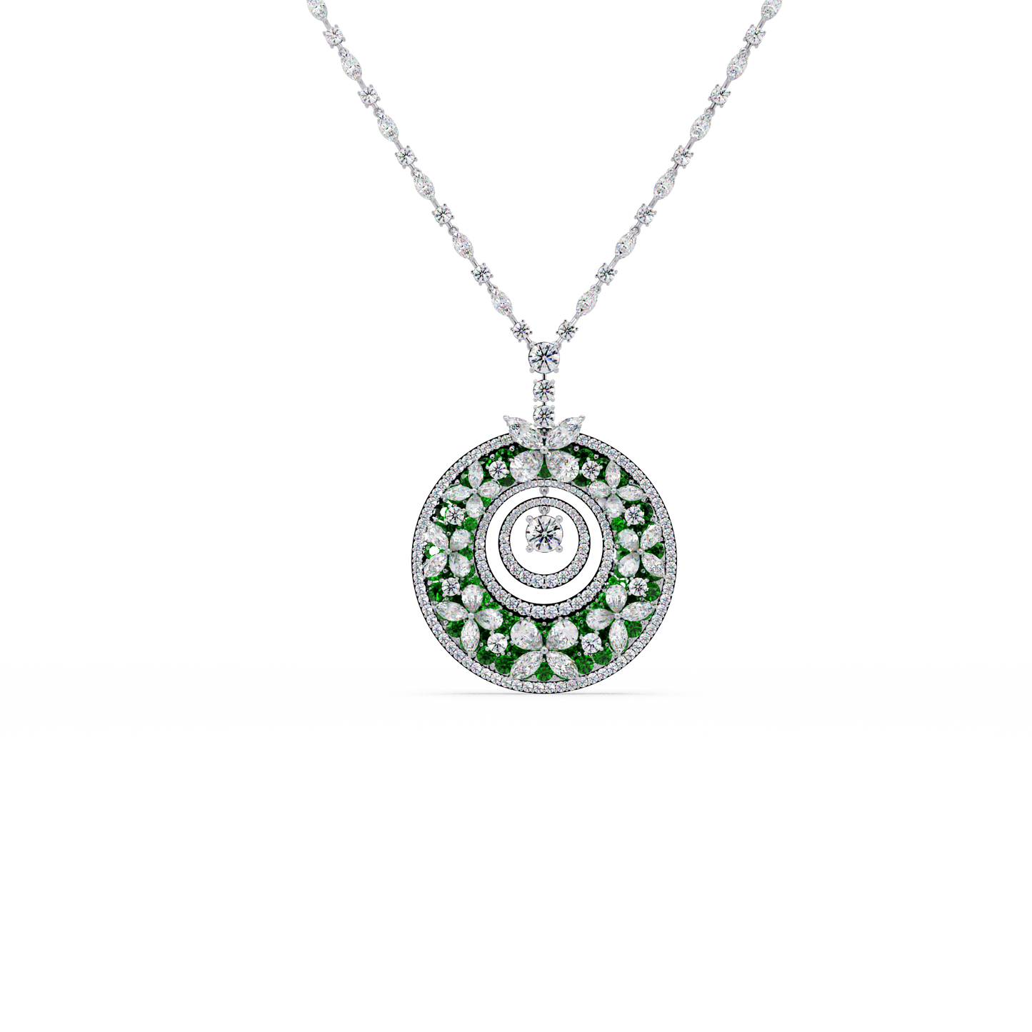 Celestial Wheel Mosaic Chain Pendant - Origine Diamonds lab-grown diamond jewellery