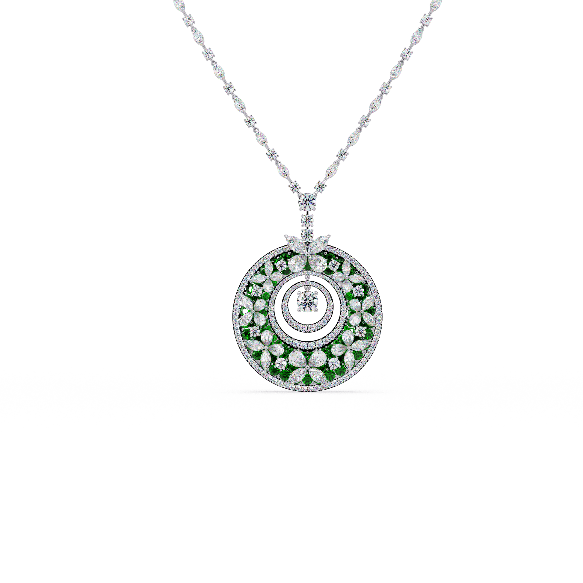 Celestial Wheel Mosaic Chain Pendant - Origine Diamonds lab-grown diamond jewellery