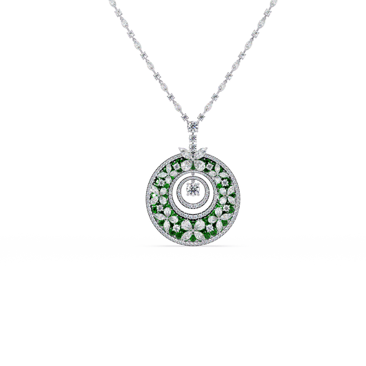 Celestial Wheel Mosaic Chain Pendant - Origine Diamonds lab-grown diamond jewellery