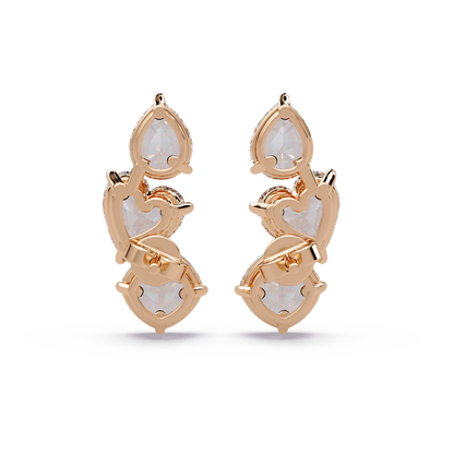 Graduated Trio Heart Earrings