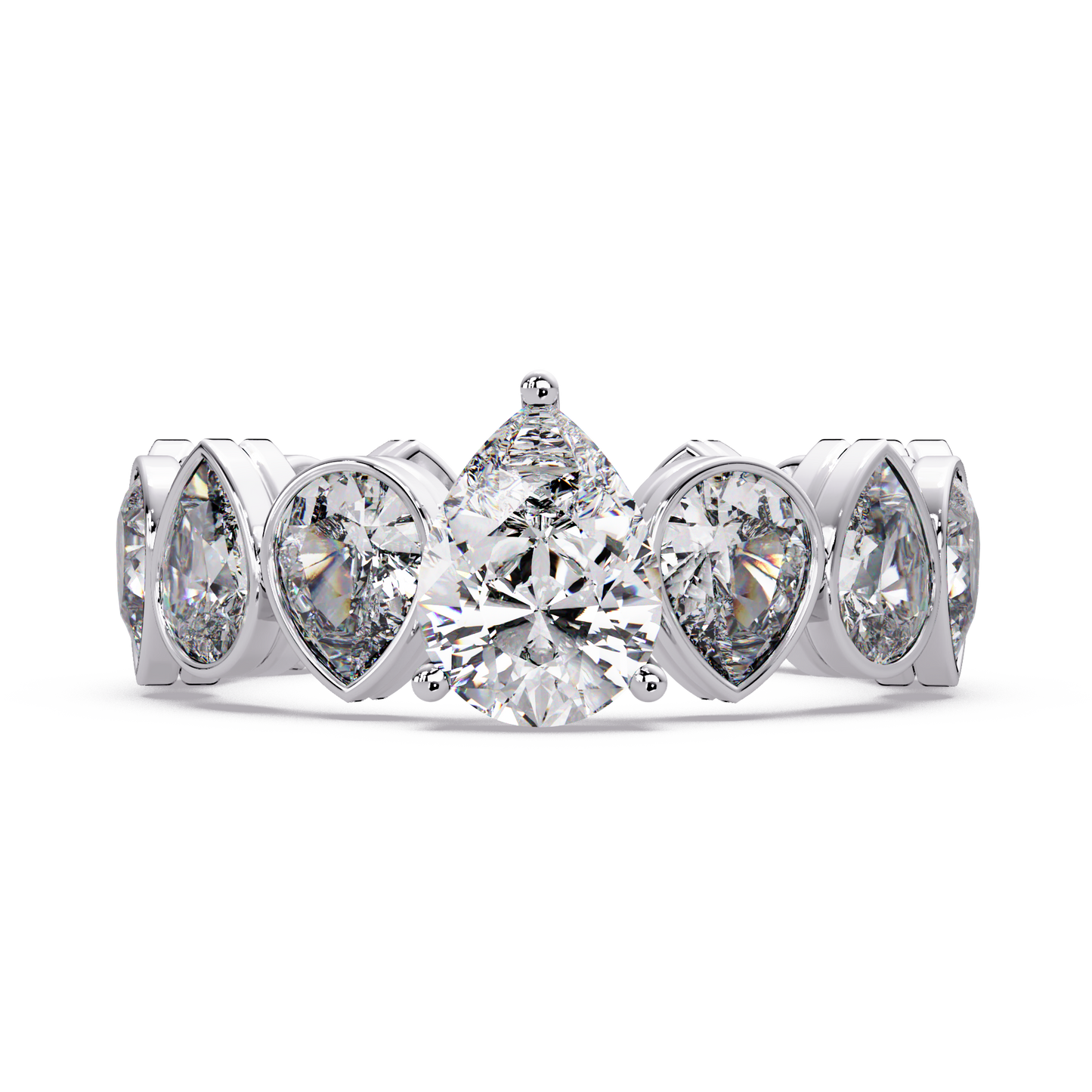 Pear Bezel Eternity Ring