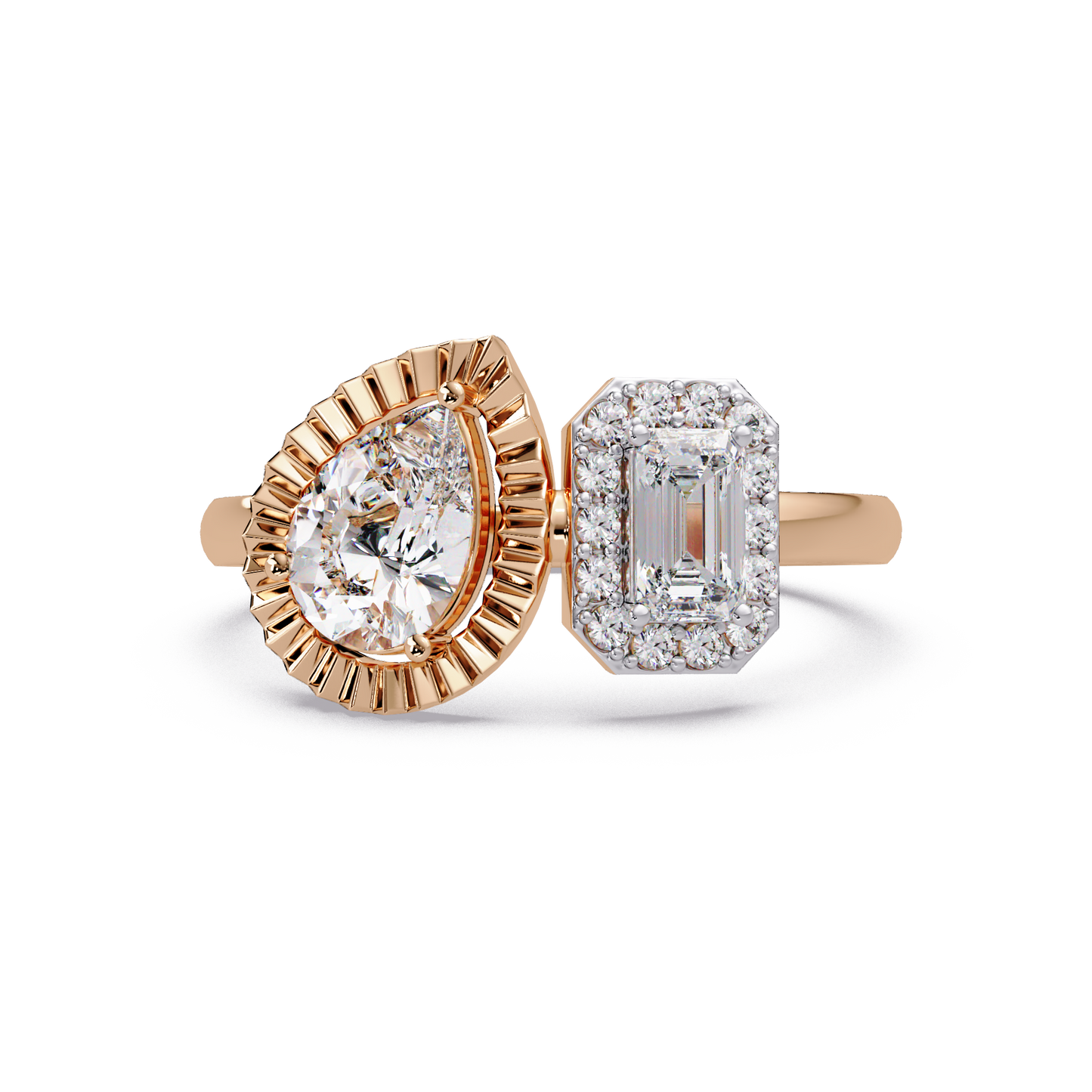 Pear Emerald Duet Ring - Origine Diamonds lab-grown diamond jewellery