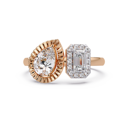 Pear Emerald Duet Ring - Origine Diamonds lab-grown diamond jewellery