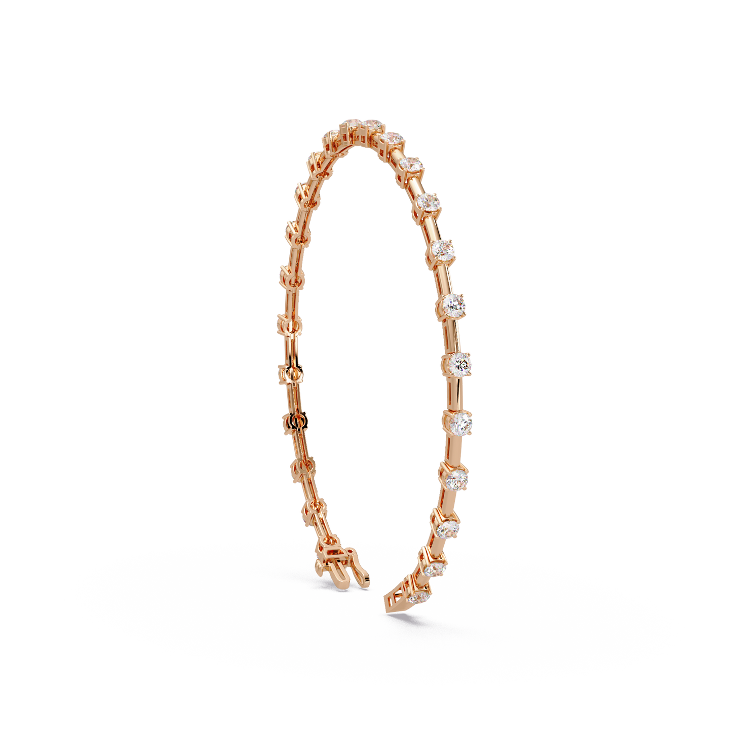 Round Diamond Station Bangle
