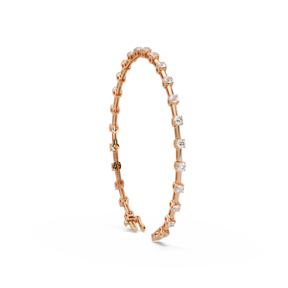 Round Diamond Station Bangle