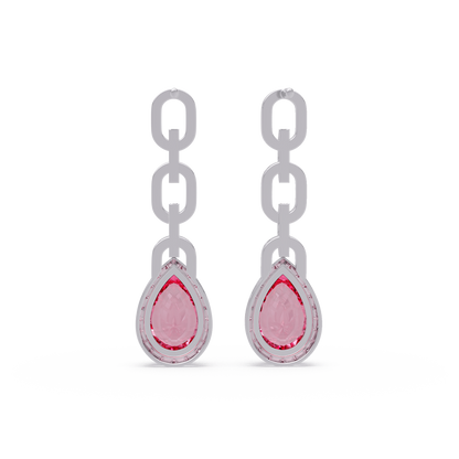 Pave Link Pear Earrings