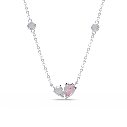Pink Pear Duet Chain Pendant