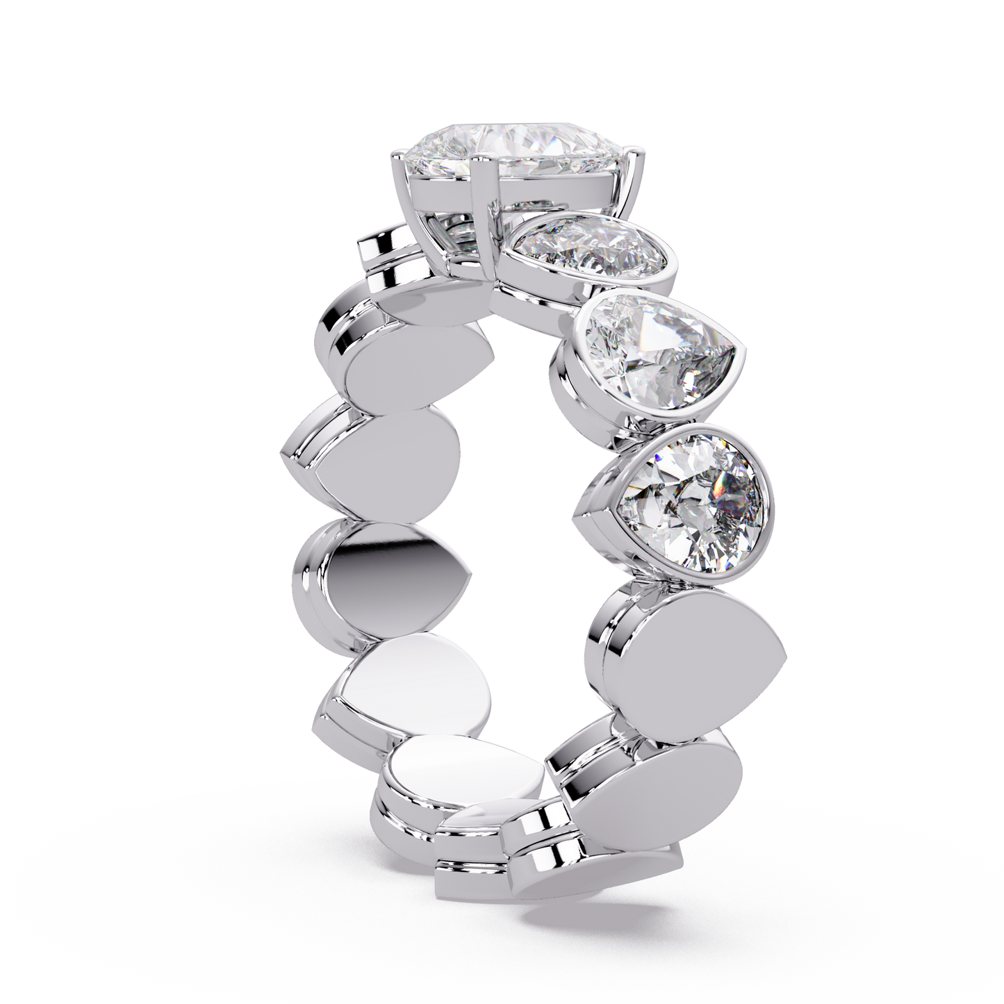 Pear Bezel Eternity Ring