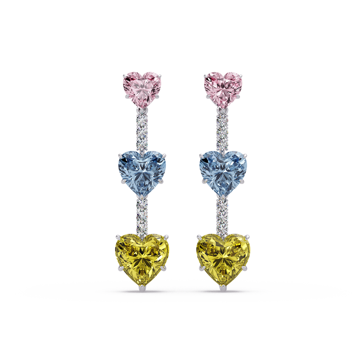 Triple Heart Cascade Earrings - Origine Diamonds lab-grown diamond jewellery