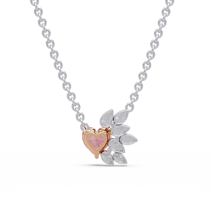 Blossoming Heart Diamond Chain Pendant