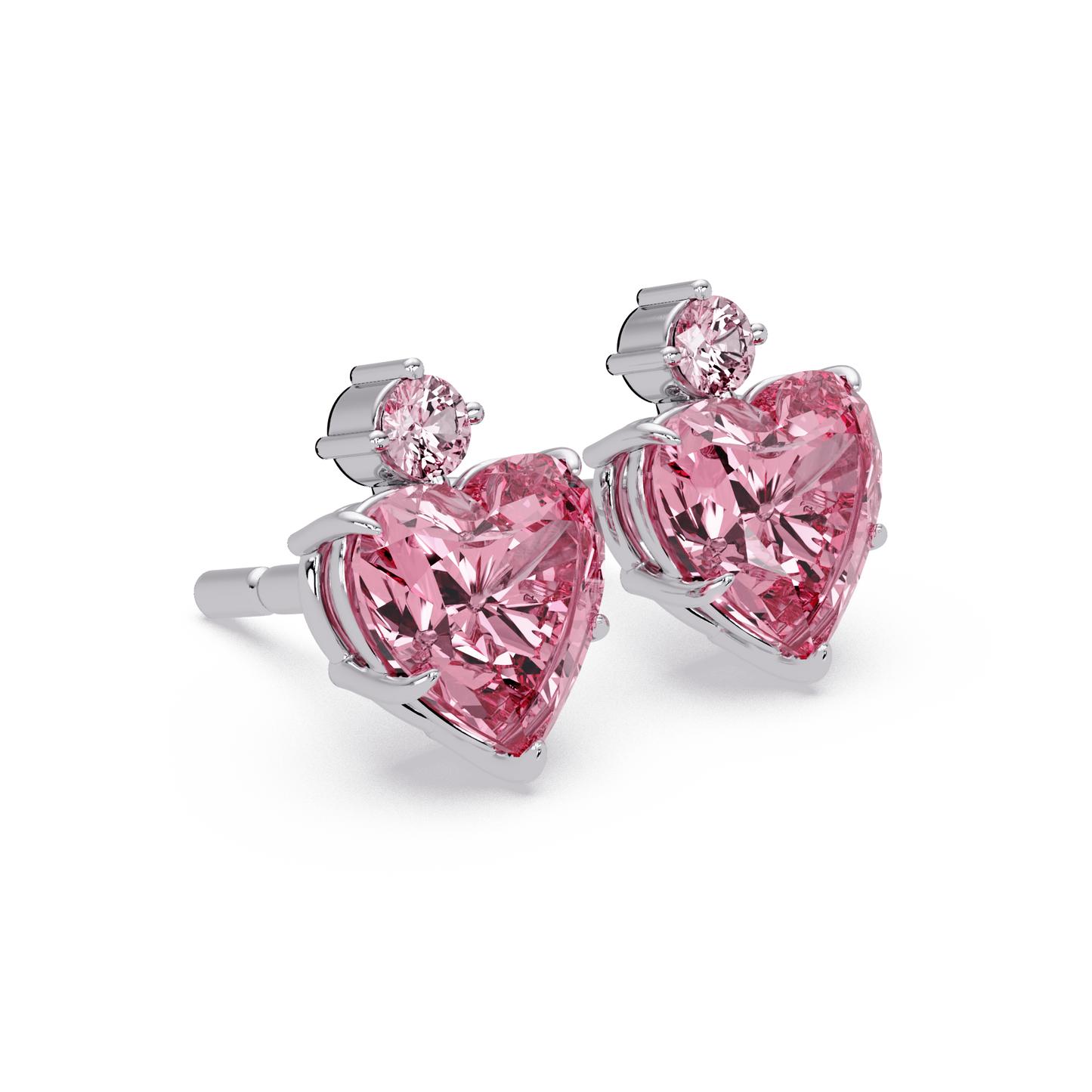 Pink Heart Accent Earrings