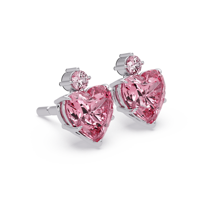Pink Heart Accent Earrings