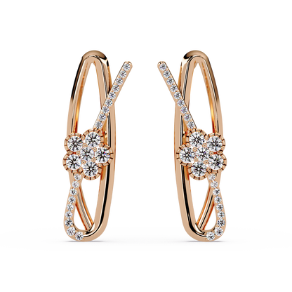 Spiralling Ribbon Solitaire Earrings