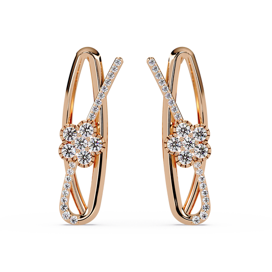 Spiralling Ribbon Solitaire Earrings